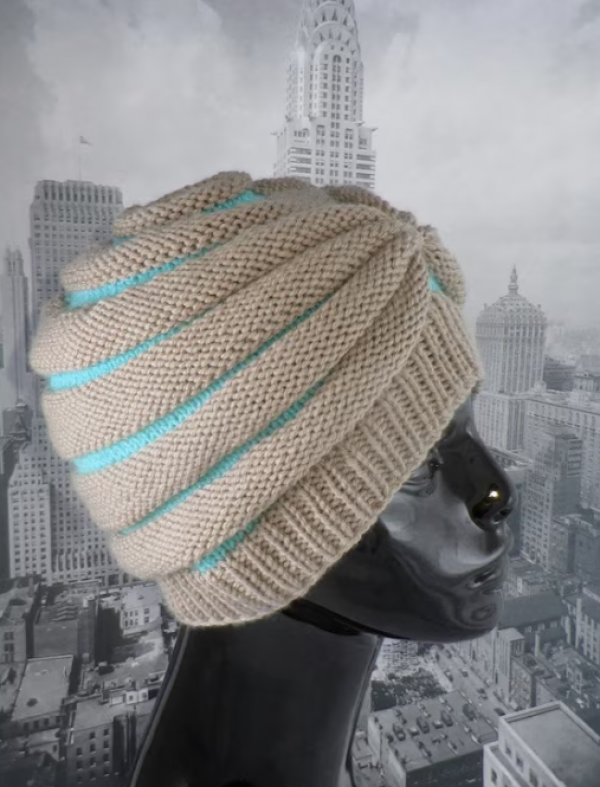 Topi Turban dengan Motif Garis-Garis